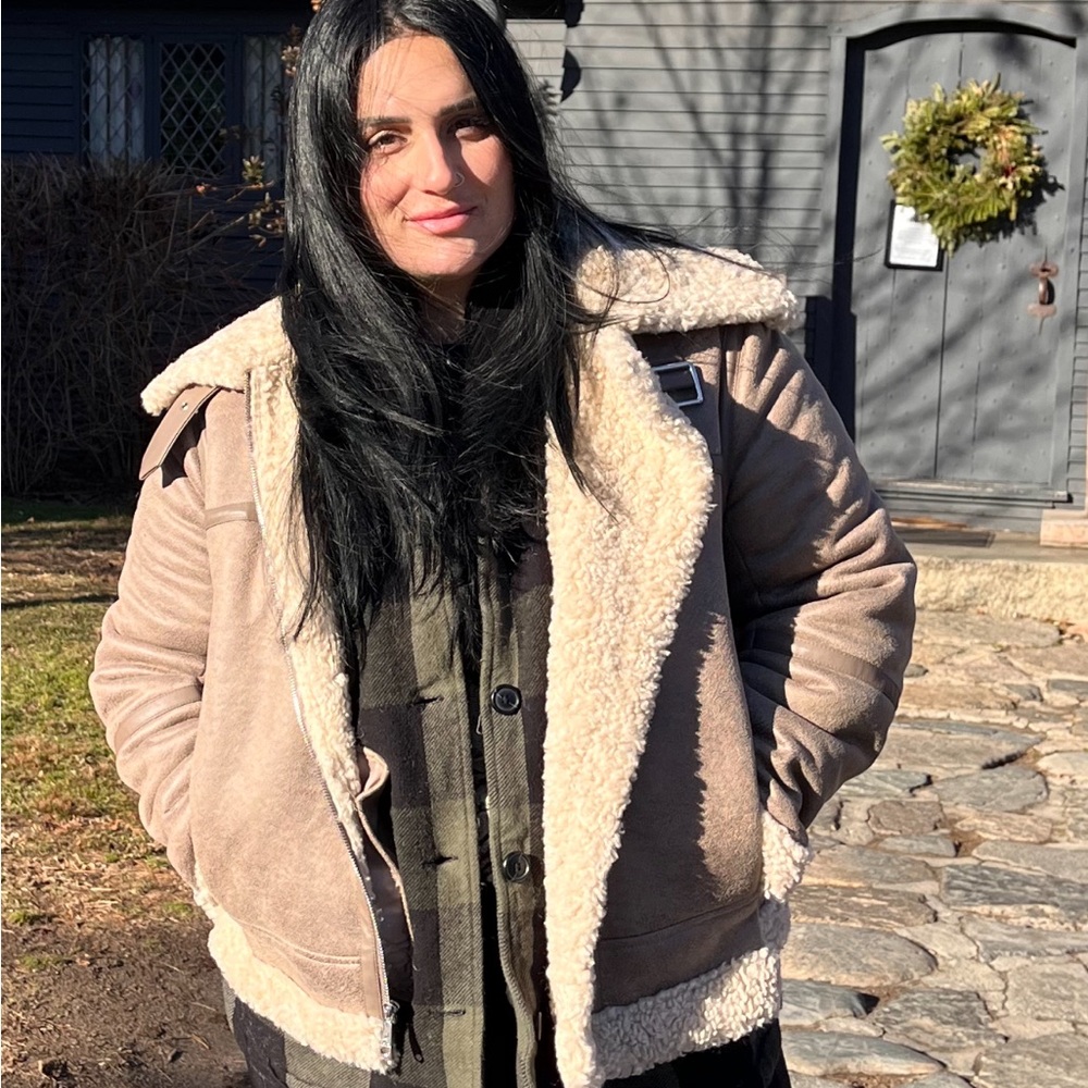 Sherpa lined Aviator Jacket